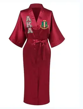 

Sorority Fraternity Loose Silk Bathrobe Lace Satin AKA Clothes Robe