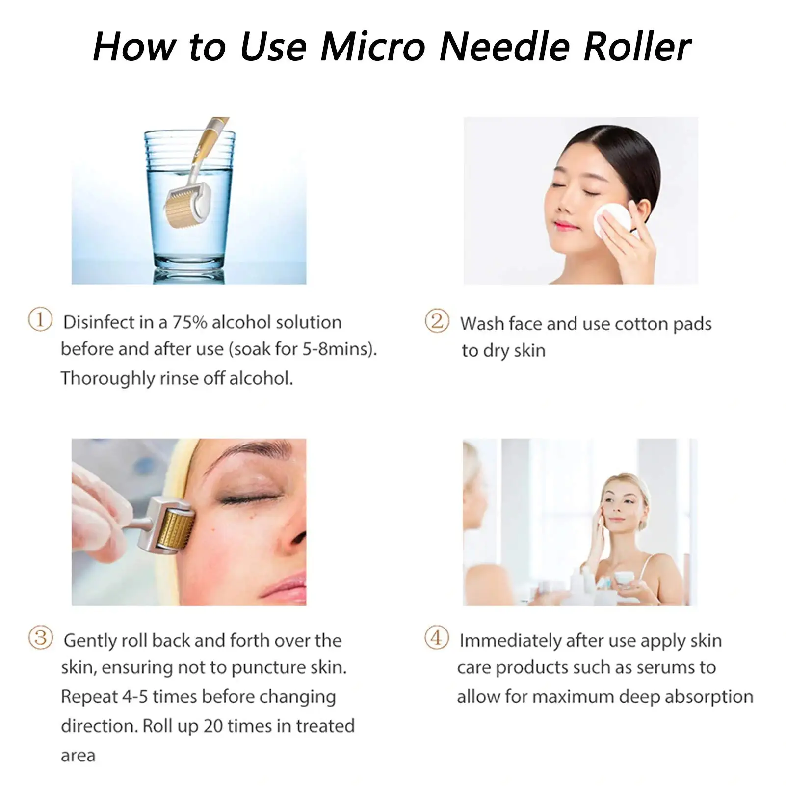 Derma Roller REAL NEEDLES,192 Titanium Microneedles Dermaroller Micro Needle Roller Microneedling Derma Needling Kit