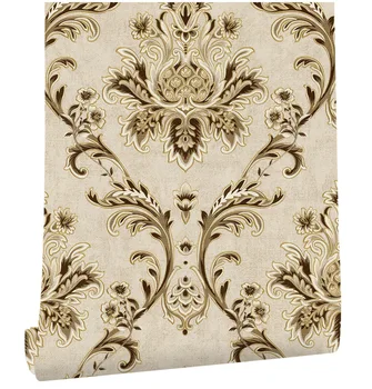 

European luxury 3D three-dimensional pattern Damascus relief wallpaper high-end atmosphere KTV restaurant background wall paper