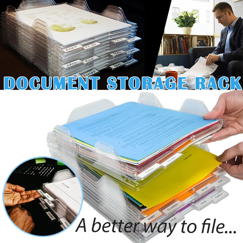 File Storage Box Document Rack Organizer Tray Stackable for Magazine Paper Office S888 | Канцтовары для офиса и дома