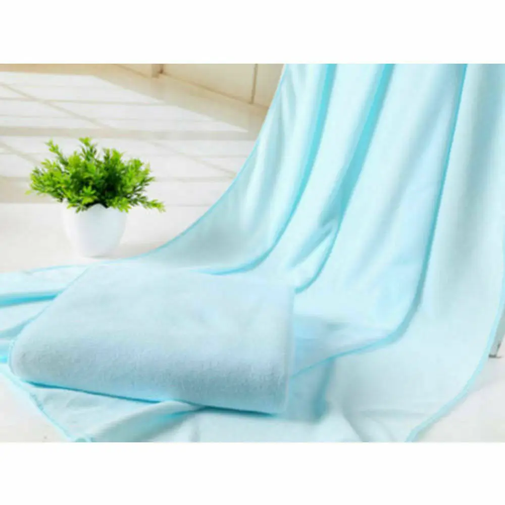 70x140 см из микрофибры, абсорбирующее банное полотенце для путешествий, пляжное полотенце из волокна, сушильное полотенце для душа - Цвет: Light Blue