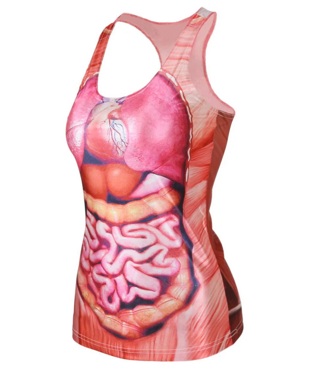 Женский жилет с принтом I-shaped Dorsal miocardial, майка для спортзала, женский жилет для спортзала, Deportivo Mujer
