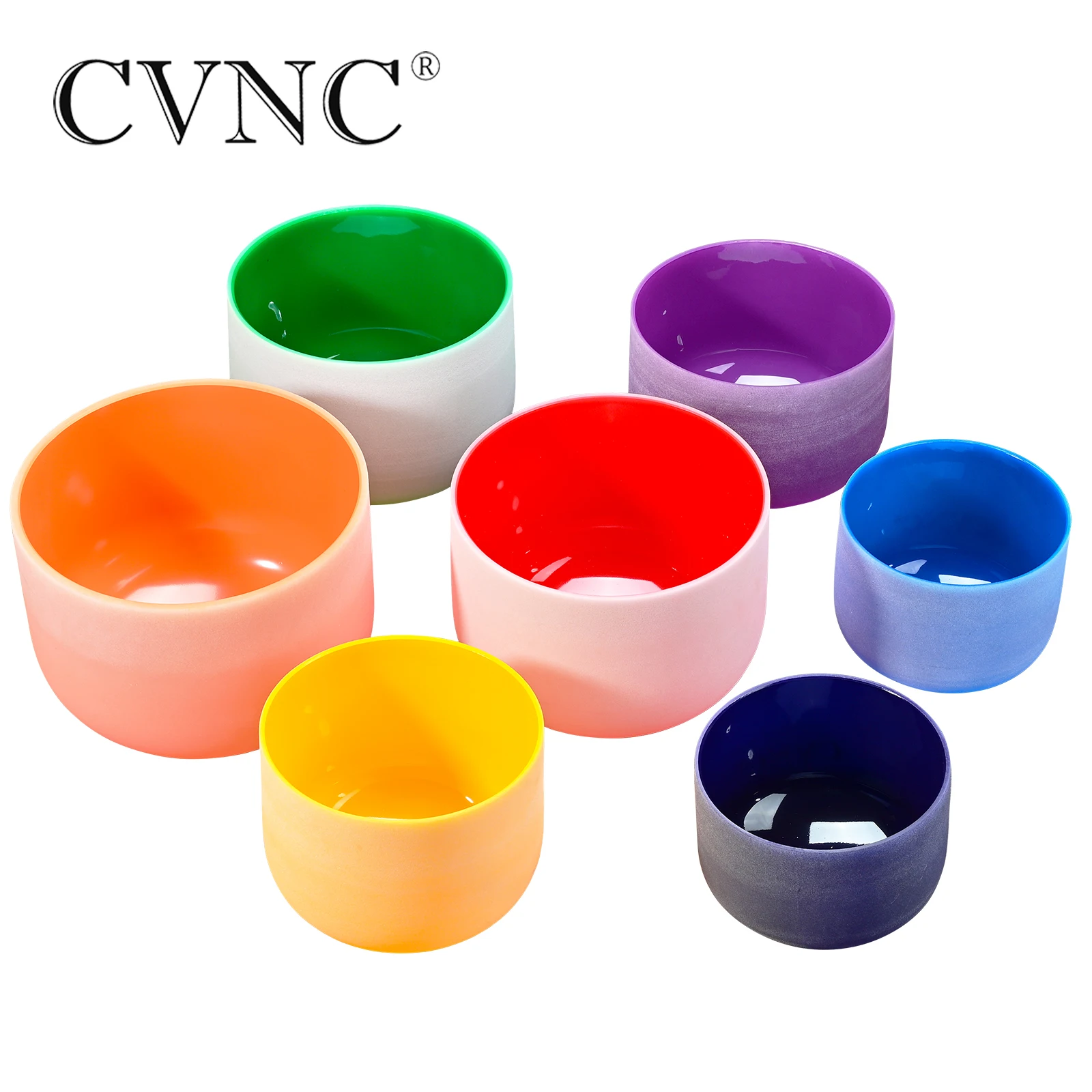 

CVNC 12" Third Eye Crown Root Navel Solar Heart Throat Chakra Quartz Crystal Singing Bowl from USA