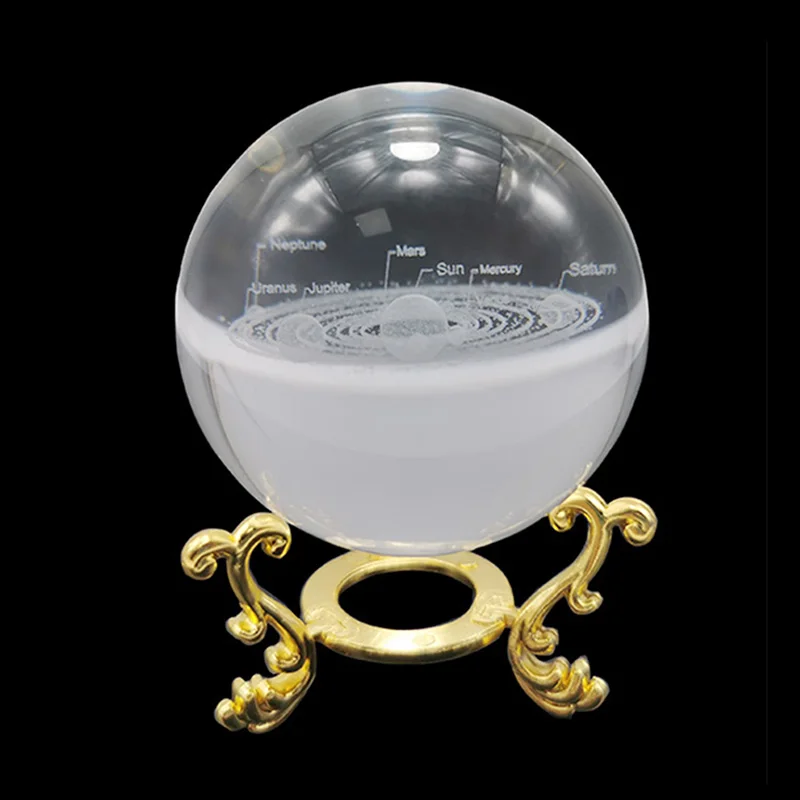 

1 pcs 3D Solar System Crystal Ball Planet Glass Ball Laser Engraving Miniature Model Decoration Gift Decoration Car Decoration