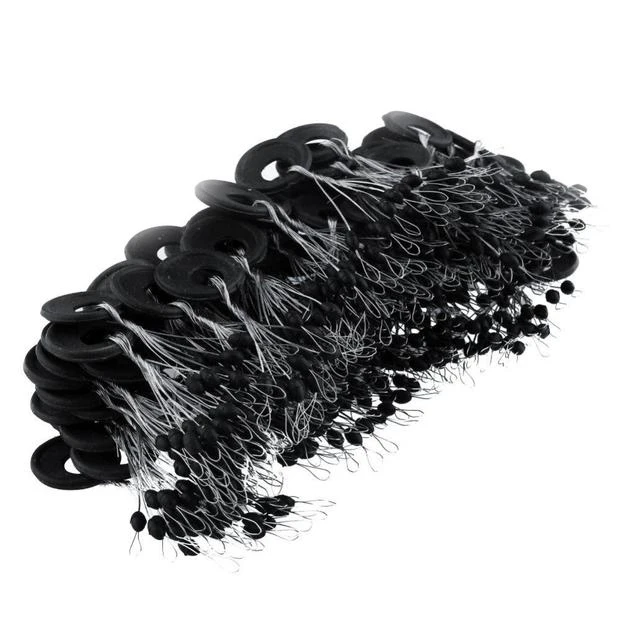 

600 Pcs 100 Groups / Set Black Rubber Stopper Oval Bean Space Fishing Float Bobber Stopper Beans Space Not To Hurt The Vertica