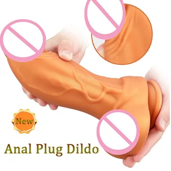 New Huge silicone penis Realistic Dildo Big Butt Plug G spot Stimulator Anal Dilator Huge Dildo For Women Man Anal toy 2