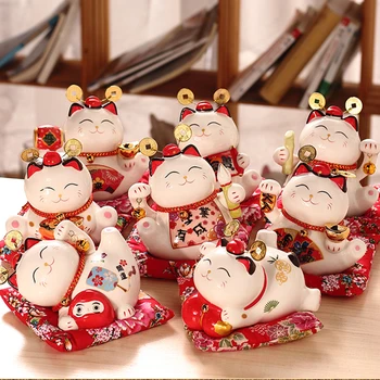 

Lucky Cat Opening Feng Shui Savings Piggy Bank Ceramic Home Decoration Shop Gift Gift Cat Decoration coin saving box coin box