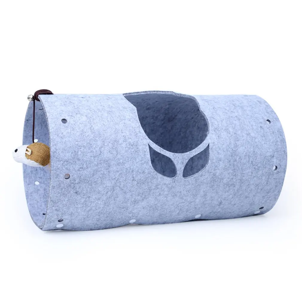 Diy Felt Cloth Cat Tunnel Bell Mouse Feather Toy Cat Toy Pet Mat Felt Cloth Cat Tunnel Toy Playing With A Felt Cloth