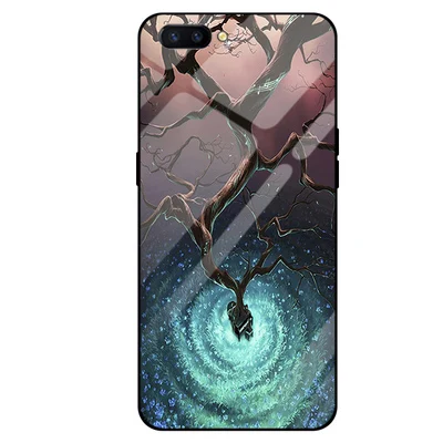 Красный Для OPPO R11 чехол R 11 R11 Plus звездное небо закаленное стекло+ края из ТПУ Жесткий чехол для OPPO R11Plus чехол OPPOR11 plus shell - Цвет: Красный