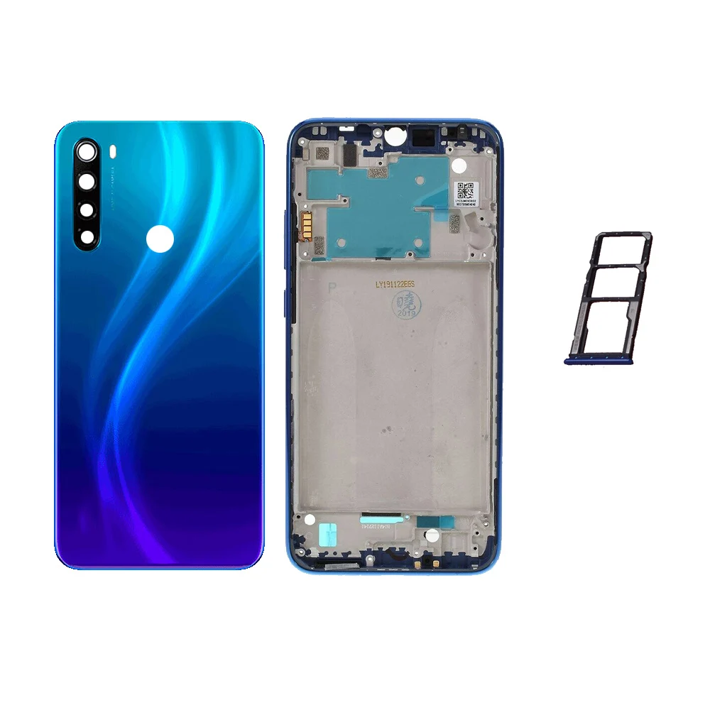 Brane New Back Battery Cover + LCD Front Frame Sim Card Tray Camera Glass Lens For Xiaomi Redmi Note 8 Note8 Full Housing | Мобильные