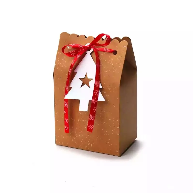 Christmas tree 12 шт. рождественские подарки сумки Kcaft бумажная коробка для конфет с подарочной биркой рождественские вечерние Подарочные Сумки Для Новогоднего декора - Цвет: Christmas tree