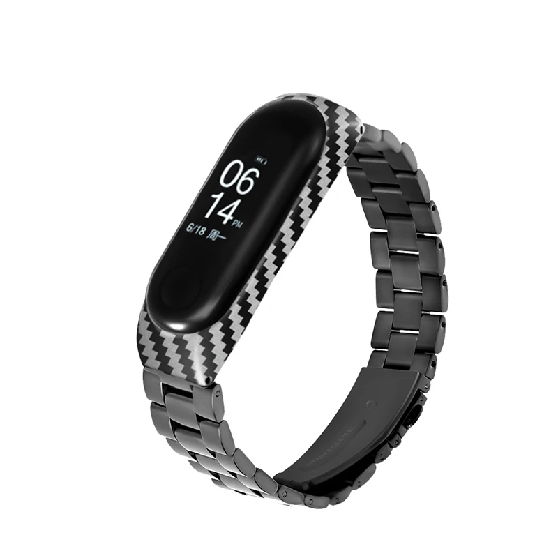 Браслет Mi браслет miband 3 4 ремешок Милан застежка-молния/магнитная/пряжка кожа/кнопка вверх силикон/шарнирная Тройная бусина металл