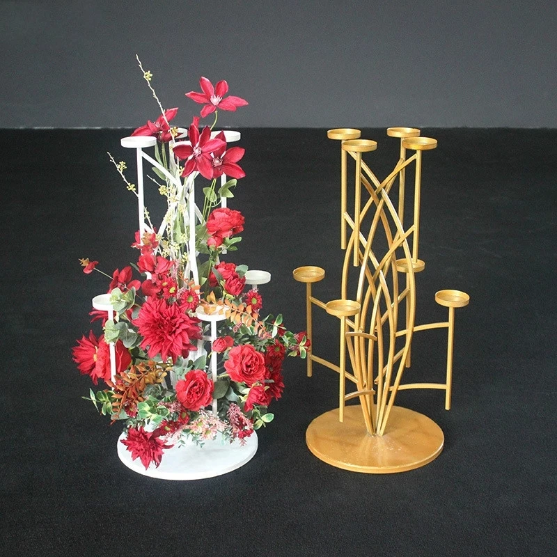 

New european wrought iron candlestick flower symphony flower props stage wedding decoration table