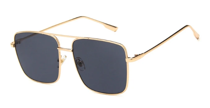 47111 квадратные Простые ретро солнцезащитные очки для мужчин и женщин модные UV400 очки - Цвет линз: gold black