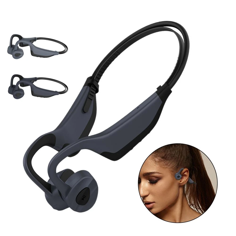 Auriculares de conducción ósea 2 en 1, cascos MP3 compatibles con Bluetooth  para deportes, correr, natación, impermeables IPX8 con tarjeta de memoria  de 16GB|Auriculares y audífonos| - AliExpress