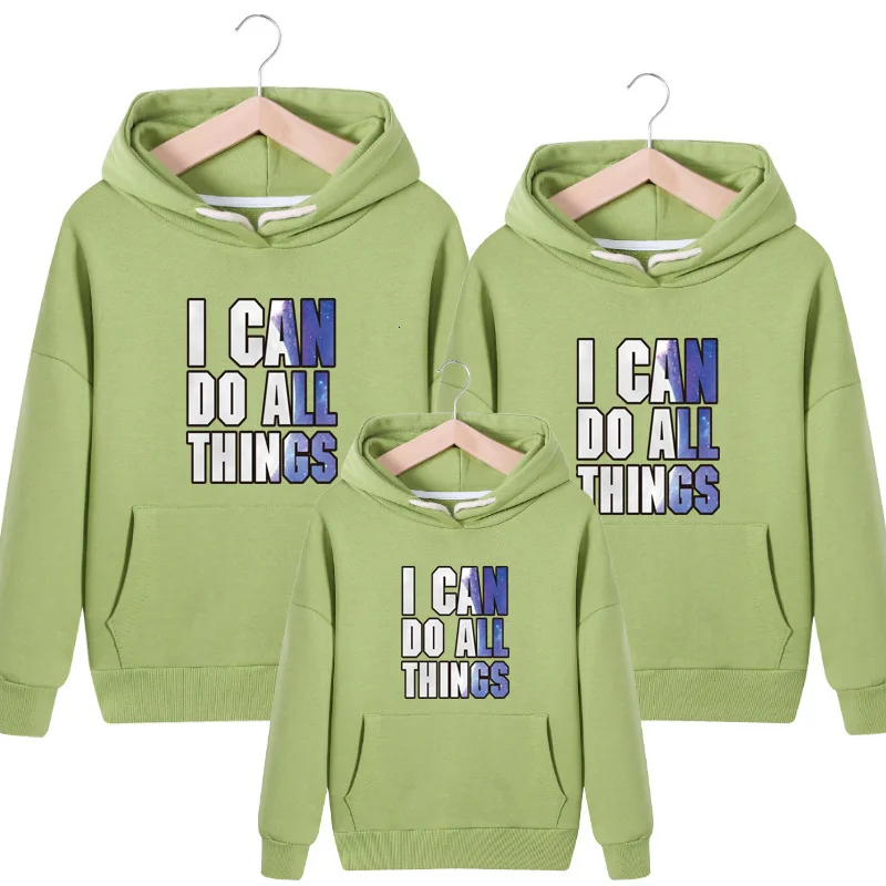 Father Son Outfits Family Matching Clothes Mommy And Me Sweatshirts Xmas Hooded Hoodies Cool Letters Print Spring Autumn Outwear