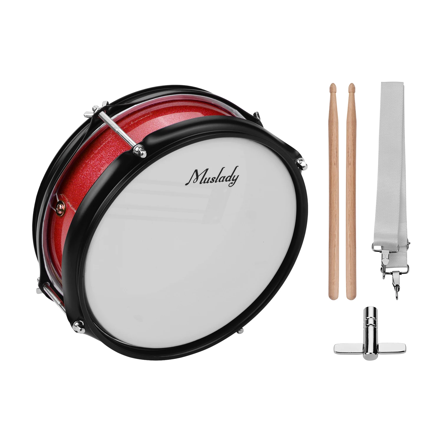 Red Muslady 8 дюймов Snare барабанная головка с барабанными палочками плечевой ремень барабан ключ для студенческой группы ударный инструмент Аксессуары - Цвет: Red