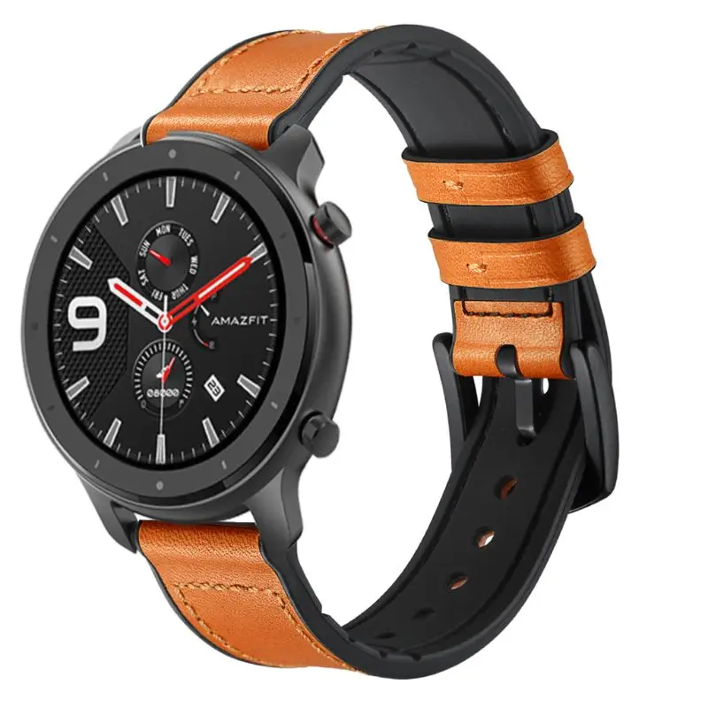 1 шт. ремешок для часов из натуральной кожи для AMAZFIT GTR 42 мм/47 мм Смарт-часы - Цвет: 47mm C