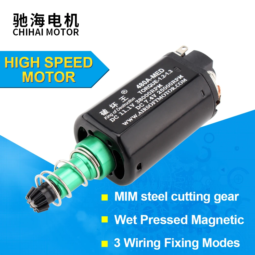 Детали для двигателя Chihai, длинная ось, фотоэлемент постоянного тока 11,1 В, 38000 об/мин, высокоскоростной двигатель постоянного тока для редуктора jinming M4A1 2 AEG