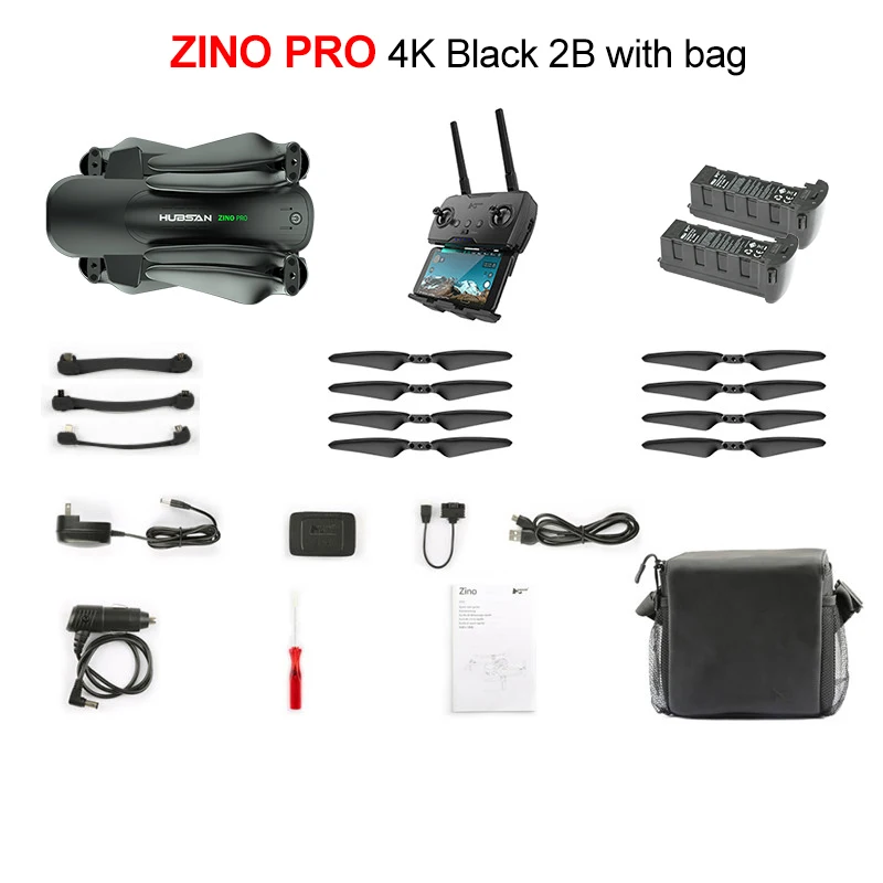 2B With Bag Hubsan Quadcopter ZINO PRO gps 5G Wi-Fi 4 км с видом от первого лица в формате 4K UHD, Камера 3-осевому гидростабилизатору Сфера панорамы Дрон Квадрокоптер с дистанционным управлением RT - Цвет: 2B With Bag
