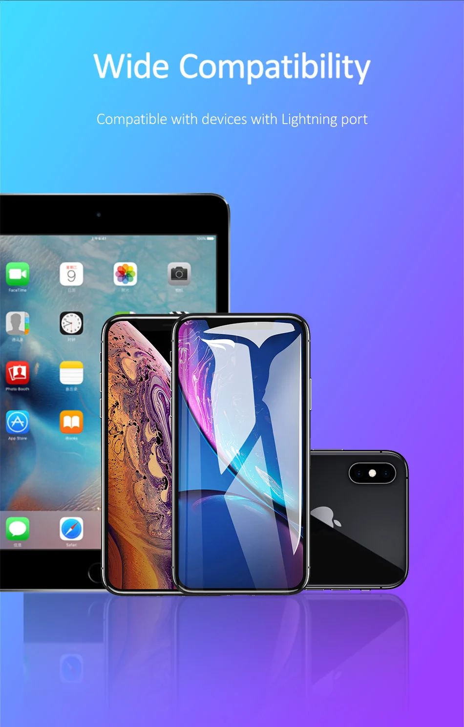USAMS USB кабель для iPhone X XR Xs Max 2A Быстрая зарядка кабель для iPhone 8 7 6 Plus освещение передачи данных провод для iPad шнур