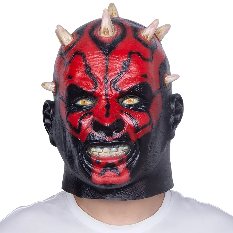 Maschera Spaventosa Darth Maul Movie Character Latex Full Head Copricapo Halloween Cosplay Party Costume Puntelli