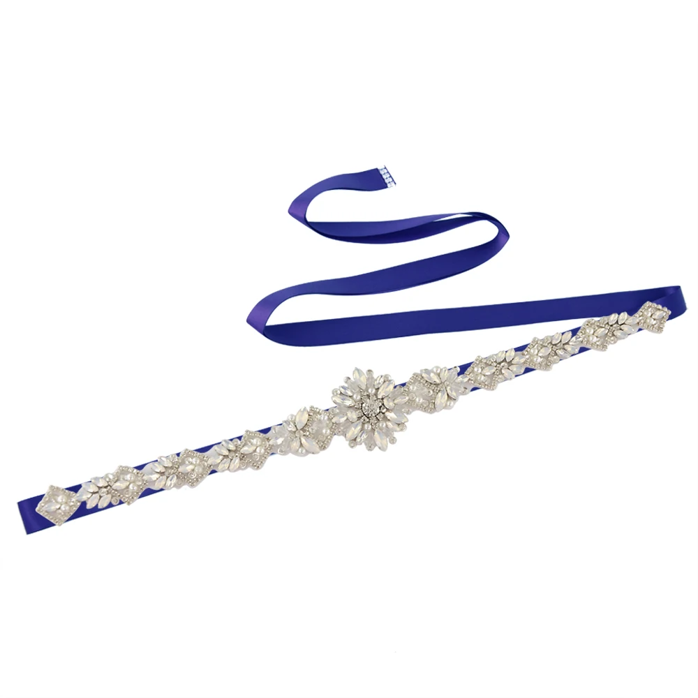 royal blue TRiXY S408 Кристалл Свадебные ремни Стразы свадебное платье пояса свадебные аксессуары свадебный пояс, лента - Цвет: royal blue