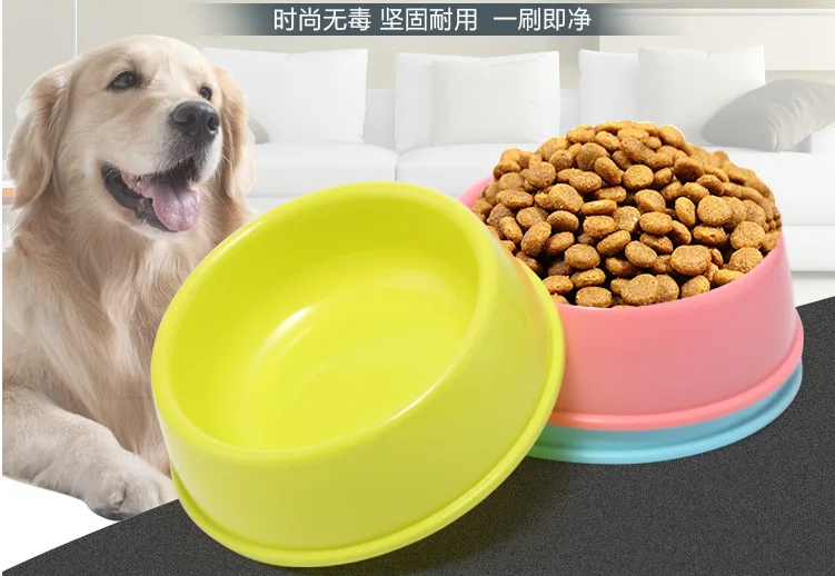 Manufacturers Direct Selling Dog Large Size Food Basin Dog Bowl Rice Bowl Dogs And Cats Supplies Single Bowl Candy-Colored Golde
