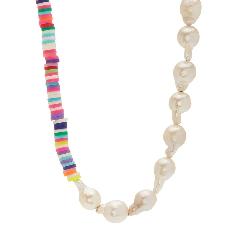 

Colorful Silicone Clay Beads Baroque Pearls Necklace Women Banquet Wedding Luxury Jewelry Accessories Naszyjnik