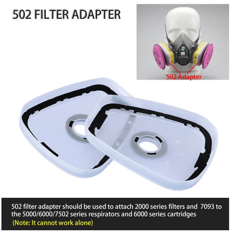 2pcs Respirator Accessory Face Mask Gas Mask Dust Mask Gas Respirator Face Respirator 502 Filter Adapter Attach 2000/7093 Filter To 6001 Cartridge For 7502/5000/6000 Dust Mask Chemical Respirator Accessories