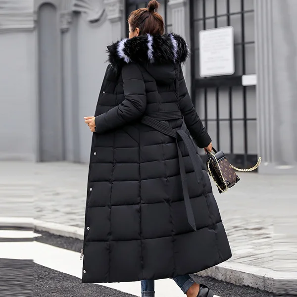 

2019 Winter New Style Korean-style Slim Fit Loose And Plus-sized X-long down Jacket Cotton-padded Clothes Elegant Cotton Overcoa