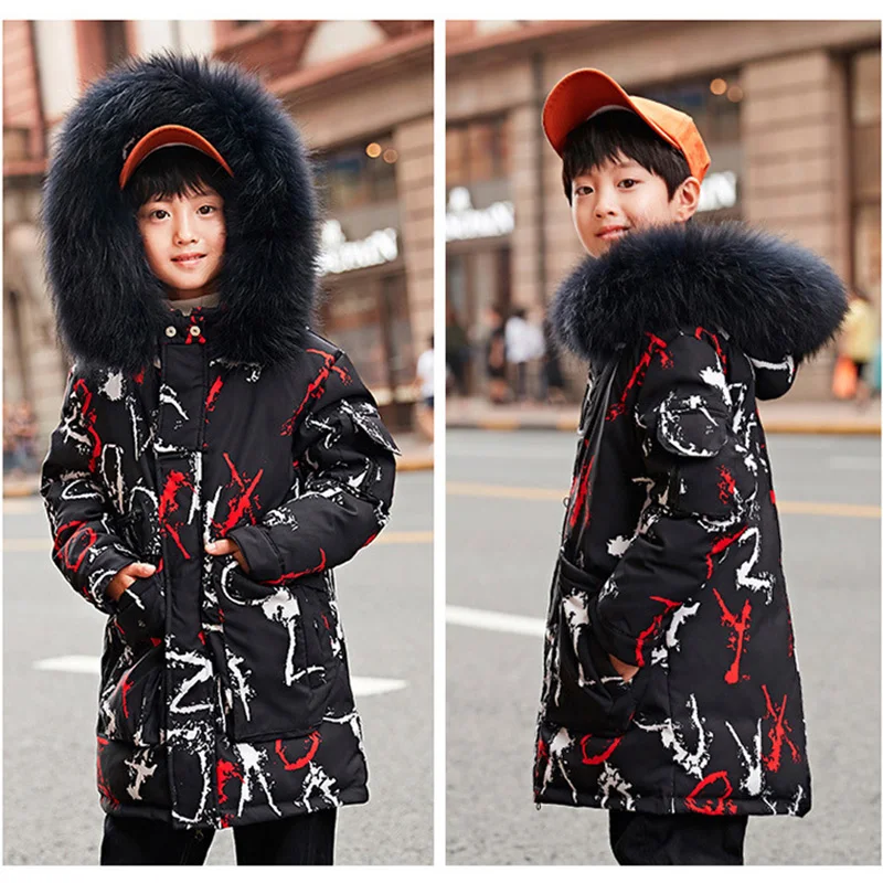 2019 г. Детские зимние пальто Верхняя одежда с капюшоном для мальчиков плотная