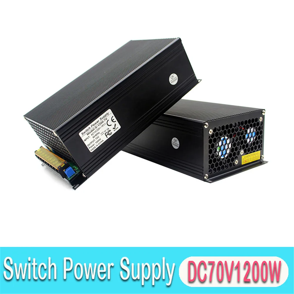 

Best quality LED Power Supply DC 70V Lighting Transformers 17.1A 1200W 110V 220V Driver For CNC Router Stepper Motor