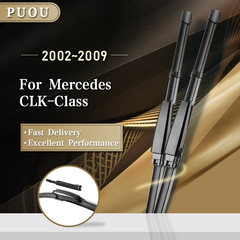 Щетки стеклоочистителя PUOU для Mercedes Benz CLK Class W209 C209 Fit Slider Arms 200 240 270 280 320 350 500 550 55 63 AMG