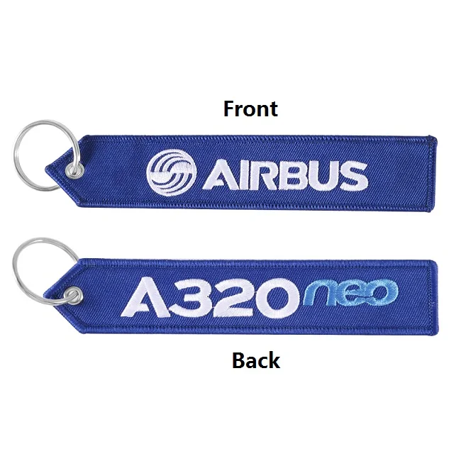 3 PCS 3 шт. брелок AIRBUS для телефона с вышивкой A320 авиационное кольцо для ключей в подарок, аваиция, ремешок для сумки на молнии - Цвет: 3 PCS
