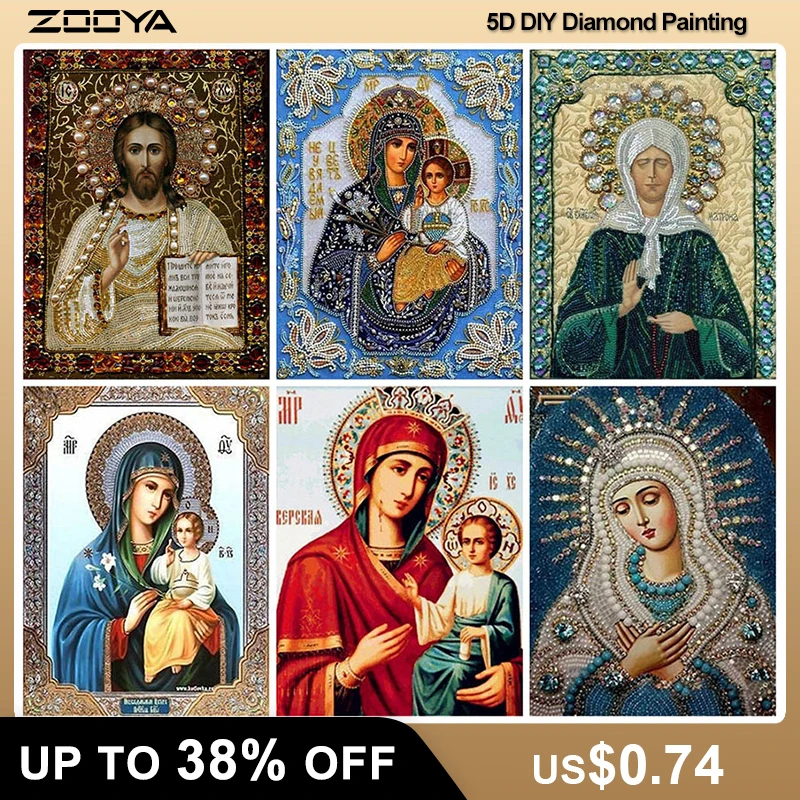 

ZOOYA DIY 5D Religion Diamond Painting Full Square Icons Diamond Embroidery Icons Full Layout Set Sale Diamond Mosaic Icons F708