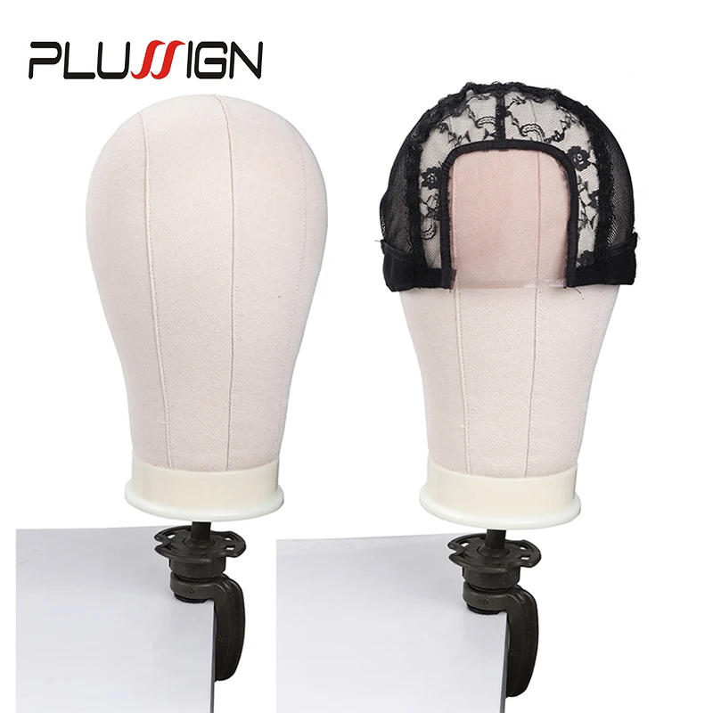 Plussign пробковая Брезентовая головка с подставкой набор 21 22 23 24 25 дюймов манекен голова парик стоит с париком блокируя булавки