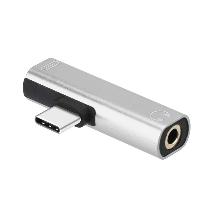 3 в 1 Тип C USB кабель адаптер зарядки наушников до 3,5 мм разъем аудио для samsung - Цвет: Серебристый