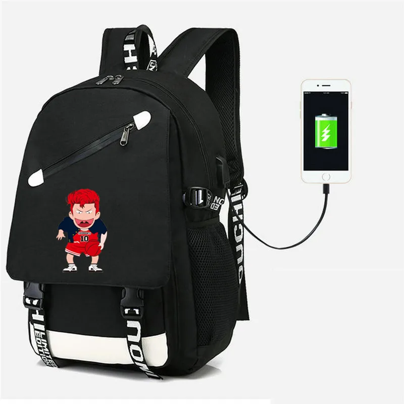 Style 1 SLAM Данк Корзина мяч вентиляторы рюкзак USB Сумка дорожная школьная сумка USB модная школьная Повседневная сумка для ноутбука подарки - Цвет: Style 1