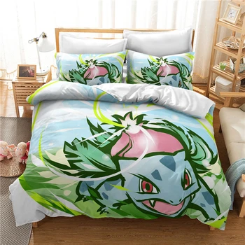 

Venusaur Cartoon 3d Printed Duvet Cover Set Pillowcase Cartoon Pokemon Bedding Sets Bed Linen Twin Full Queen King Bedclothes