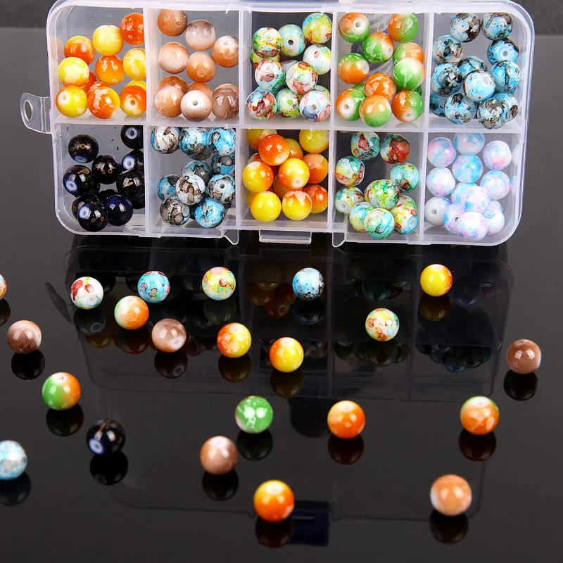 

Beautiful Unique Glass Beads Round Loose Spacer Beads for Jewelry Making