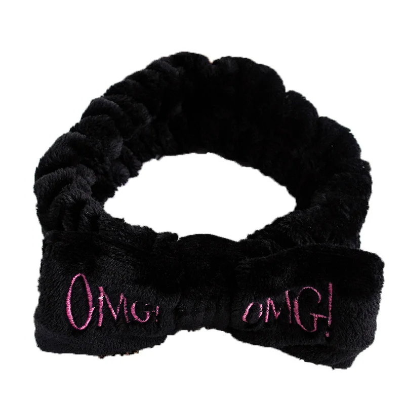 big hair clips Fashion OMG Flannel Headband Women Elasticity Bow Knot Hair Hoop Face wash makeup Girls hairband Hair Accessories FD082 Women's Hair Accessories