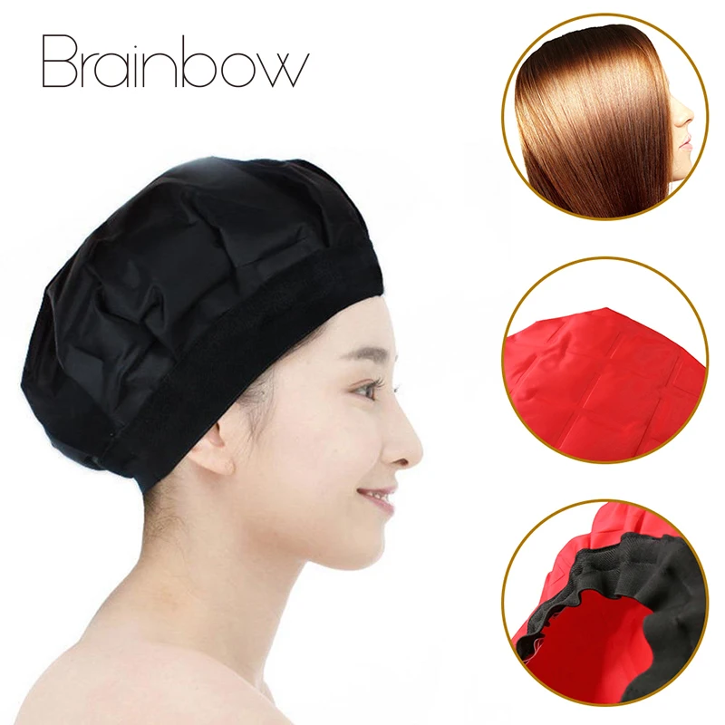 Brainbow Microwavable Heating Cap Dyed Hair Oil Cap Hot Cold Dual Use Hat Hair Care Cap Cordless Heated Deep Conditioning Cap