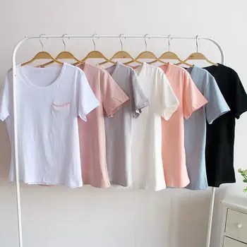 

Short-sleeved T-shirt + Shorts + Cropped Pants + Trousers 3 Set Optional Ladies Pajamas Suits Cotton Loose Comfortable Homewear