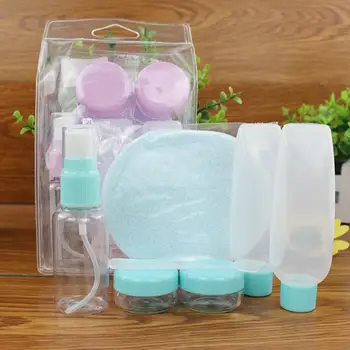 

7pcs/set Travel Mini Makeup Cosmetic Face Cream Bottles Plastic Transparent Empty Make Up Container Bottle Travel Accessories