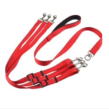 

Dog Leash Dog Chain Strong Safety Dog Lead Leashes Nylon Weave Three Heads One Drag Three Square Round Rope Pet Traction Belt