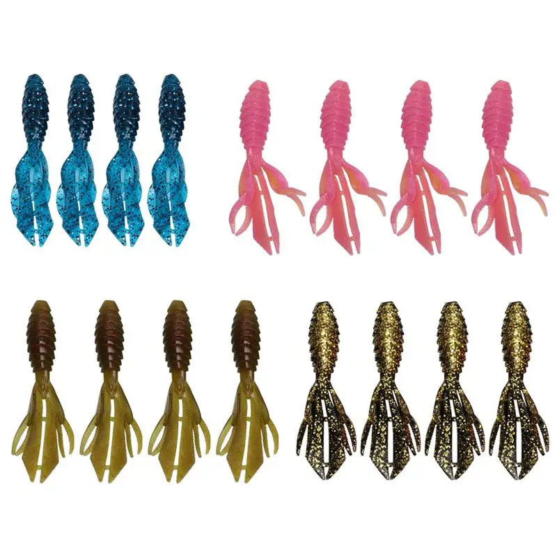 

16Pcs 13cm Soft Plastic Shrimp Shaped Crankbait Fishing Lure Set Swivel Jigging Wobbler Bass Artificial Ephemera Fishing Lures