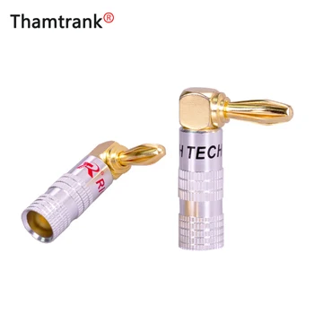 

100pcs/lot Right Angle Banana Plug 4mm Banana Male Connector 24K Gold Plated Copper 90 Degree Speaker Plug Wire Connector