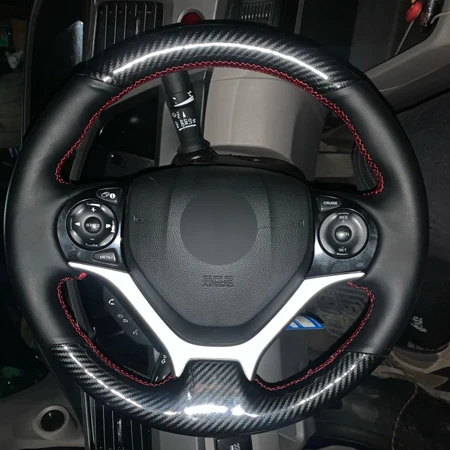 DIY чехол рулевого колеса автомобиля замша кожа для Honda Civic 9 2012 2013 Оплетка на руль Stuurhoes - Название цвета: Style6