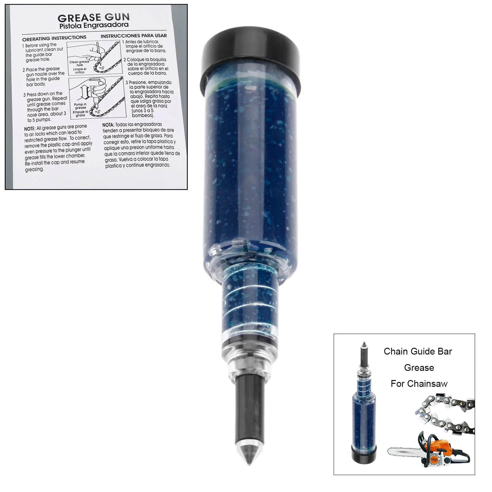 Garten & Terrasse Plastic Grease Gun For Chainsaw Sprocket Nose Guide